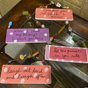 4 for $19 ceramic wall plaque . Wall decor for Home. No cracks, no chips .